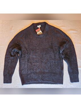 Bleu Gray Brand Fuzzy Eyelash Knit Black Women's Sweater, Medium, NWT